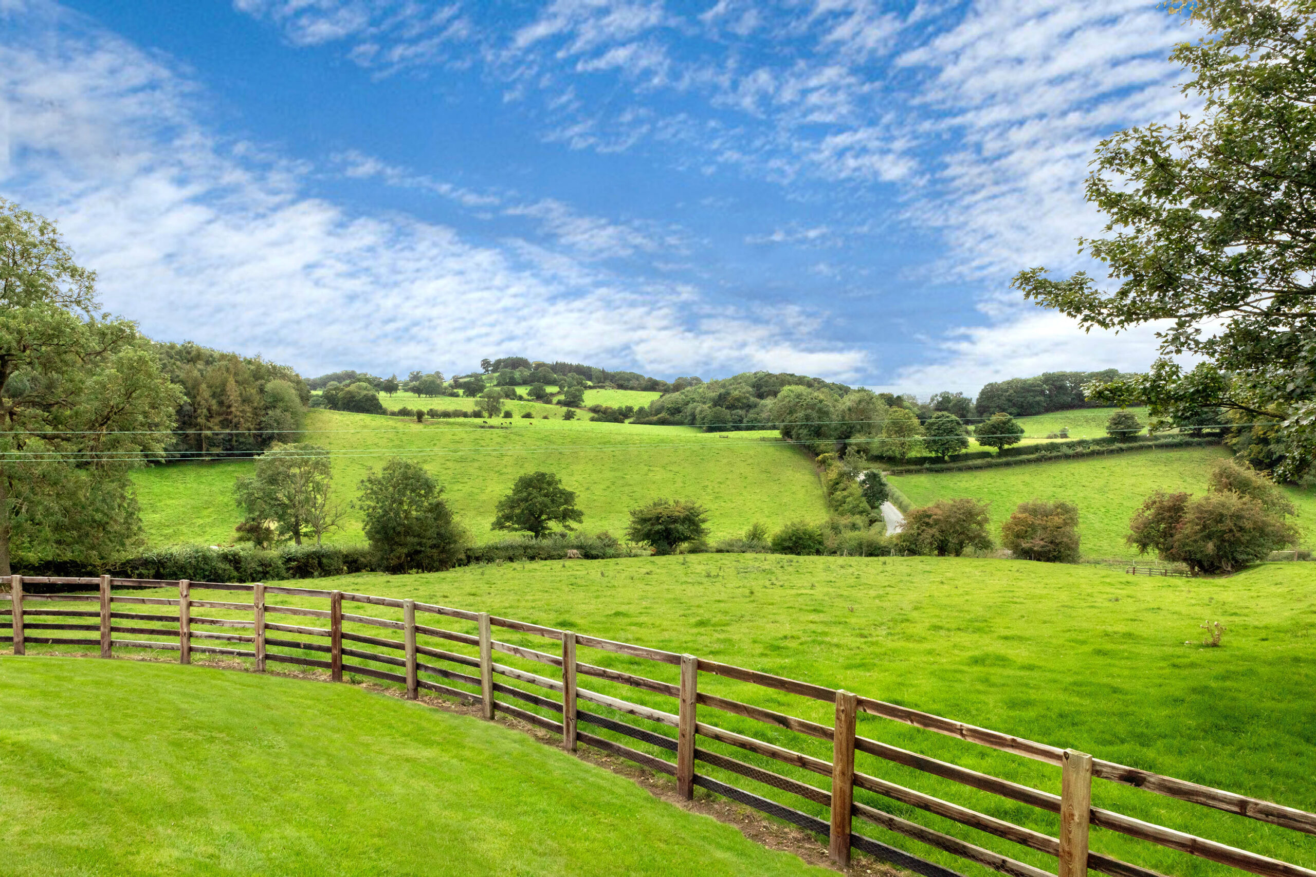 West Acre Lodge wedding view surrounding field areas